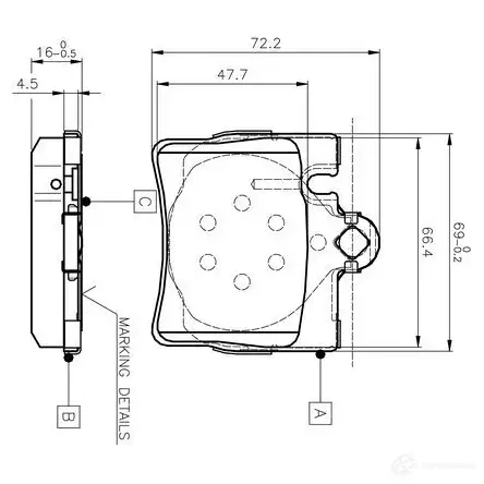 Тормозные колодки, комплект BOSCH 1193496511 D 848 7724 D 848 7724 0986tb2378