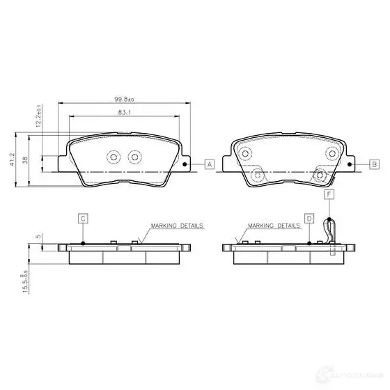 Тормозные колодки, комплект BOSCH 6016980 4047024771857 0986tb3102 BQIZWM J
