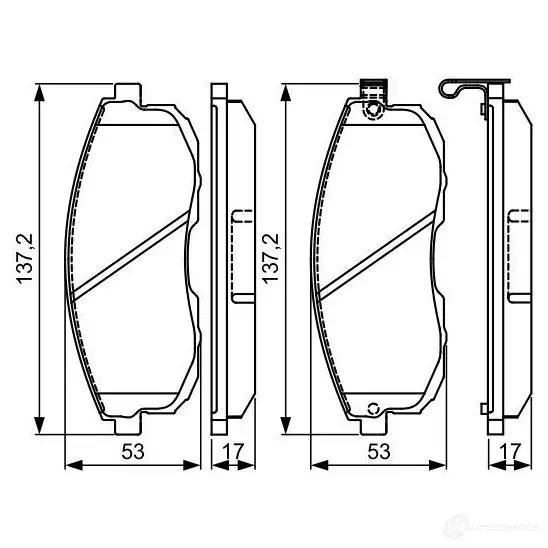 Тормозные колодки, комплект BOSCH 342822 BP1617 0986495328 E9 90R-02A1080/0113 изображение 0