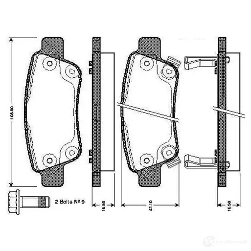 Тормозные колодки, комплект BOSCH 6016536 4047024559707 0986tb3014 S 343PZ изображение 0