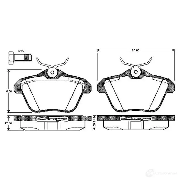 Тормозные колодки, комплект BOSCH 4047023034953 D7LLC 38 0986tb2276 6016152 изображение 0