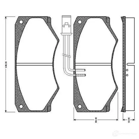 Тормозные колодки, комплект BOSCH 0986tb2484 6013962 Y 10JC 4047024112087