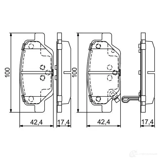 Тормозные колодки, комплект BOSCH BP1766 1193485275 0986495393 22449-22450-22451 изображение 5