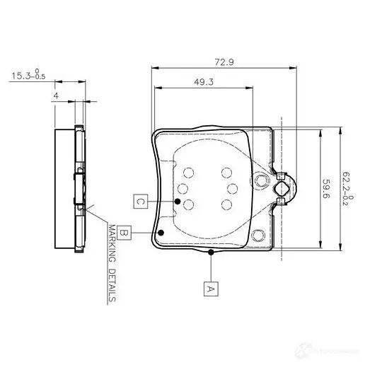 Тормозные колодки, комплект BOSCH D 779 7647 0986tb2334 6016794 D 779 7647