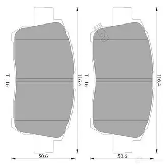 Тормозные колодки, комплект BOSCH 0986ab9086 BP908 6 1193491293 D822;D846