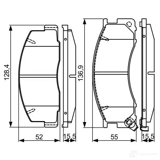 Тормозные колодки, комплект BOSCH E9 90R-02A1080/0100 BP1616 342821 0986495327 изображение 0