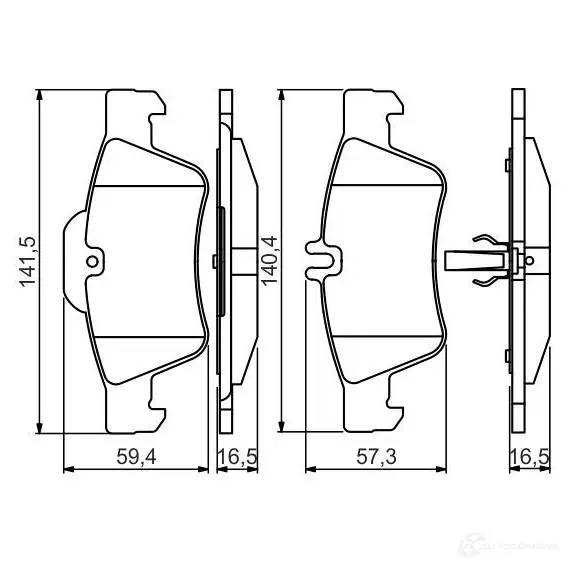 Тормозные колодки, комплект BOSCH BP1547 342763 23334 0986495248 изображение 2