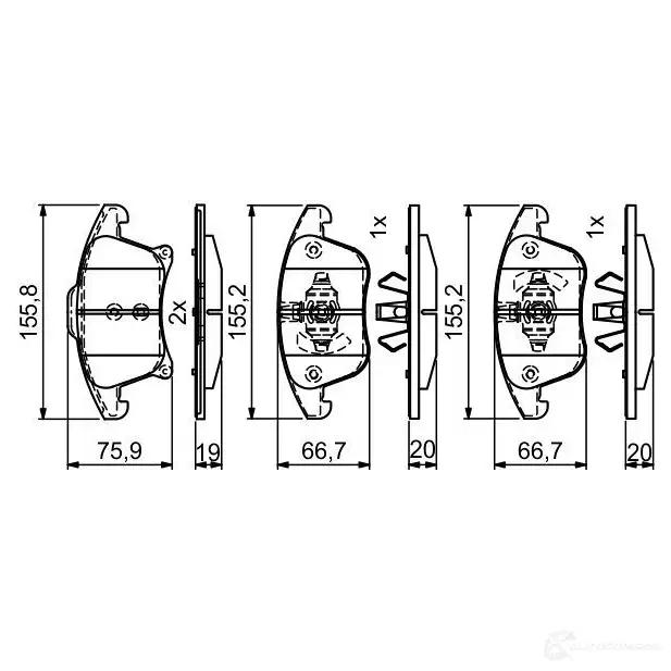 Тормозные колодки, комплект BOSCH 0986495407 1437243453 PXID1 R изображение 0