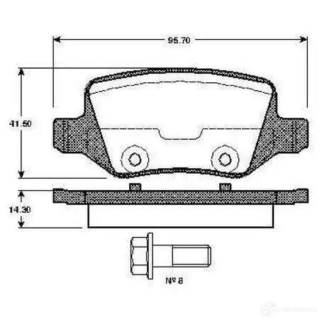 Тормозные колодки, комплект BOSCH 0986tb2391 6016158 D1358 8467 D1358 8467