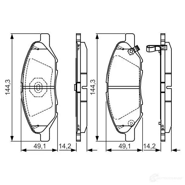 Тормозные колодки, комплект BOSCH E9 90R - 01706/060 1193497086 24682 0986tb3228 изображение 0