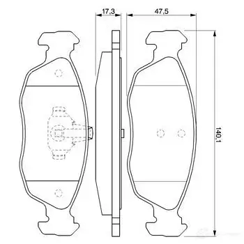 Тормозные колодки, комплект BOSCH 90R-010257/002 0986424452 21 827 336211