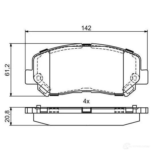 Тормозные колодки, комплект BOSCH 1437243454 0986495405 CR YBJ