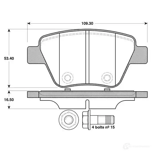 Тормозные колодки, комплект BOSCH 1193496862 0986tb3114 E9 90R - 01119/2801 5LJFTA
