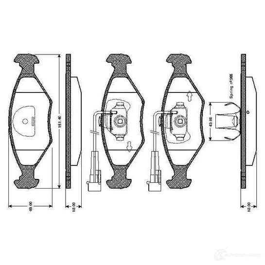 Тормозные колодки, комплект BOSCH 6014122 0986tb2157 4047023033765 RIO CT