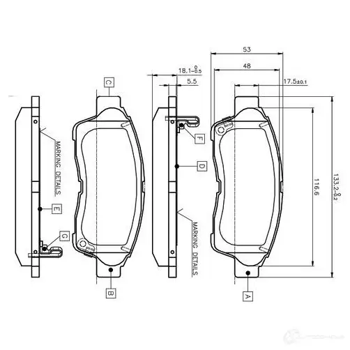 Тормозные колодки, комплект BOSCH D 562 7441 D 562 7441 0986tb2222 6016942 изображение 0