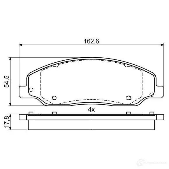 Тормозные колодки, комплект BOSCH F KJTU 0986495406 1437243446