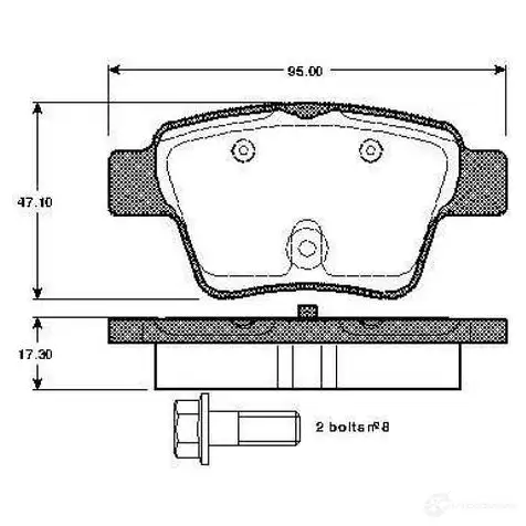Тормозные колодки, комплект BOSCH 6016284 E9 90R - 01119/1149 0986tb2896 WVA 24150 изображение 0