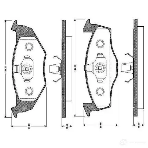 Тормозные колодки, комплект BOSCH E1 90R - 01249/366 0986tb2301 WVA 21866 6014054