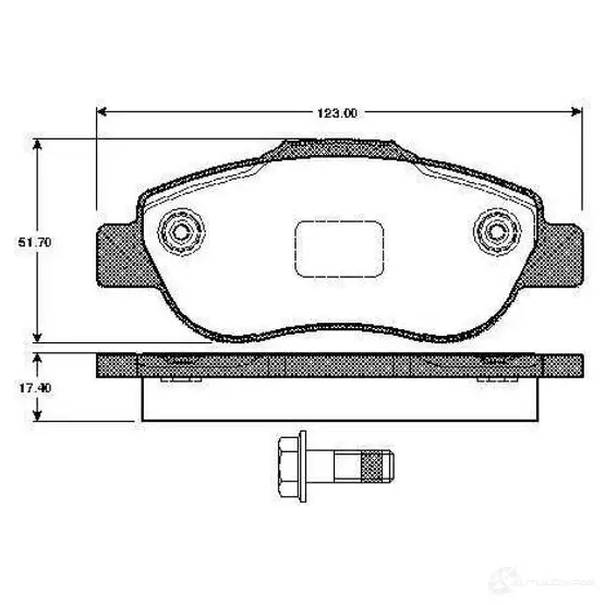 Тормозные колодки, комплект BOSCH 4047024115156 1J0A17 D 0986tb2879 1197986213