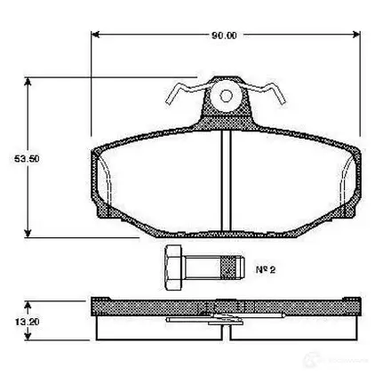 Тормозные колодки, комплект BOSCH 0986tb2164 D 391 7279 6015276 D 391 7279 изображение 0