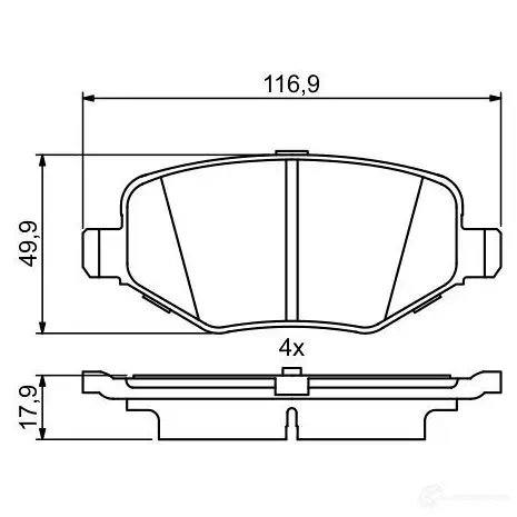 Тормозные колодки, комплект BOSCH 25886 BP1768 0986495395 1193485281 изображение 0