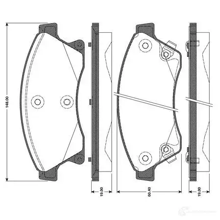 Тормозные колодки, комплект BOSCH 7OVCEE7 E9 90R - 01108/2805 1193496854 0986tb3104