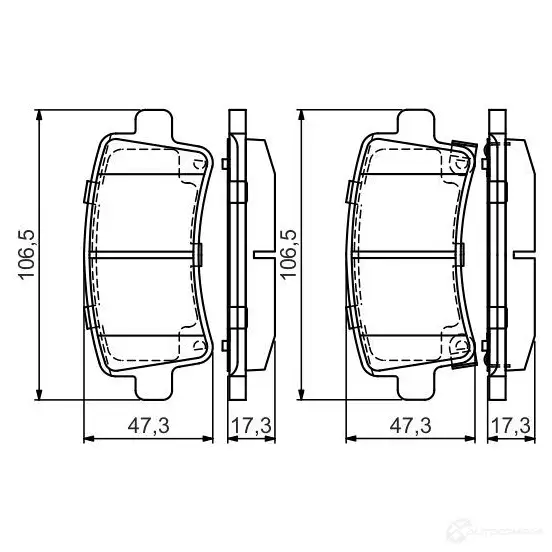 Тормозные колодки, комплект BOSCH 0986495444 1J0 VX5 1437243412