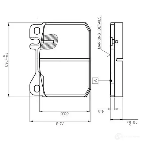 Тормозные колодки, комплект BOSCH 0986tb2001 7036D0145 6015386 D 100 7036 изображение 0