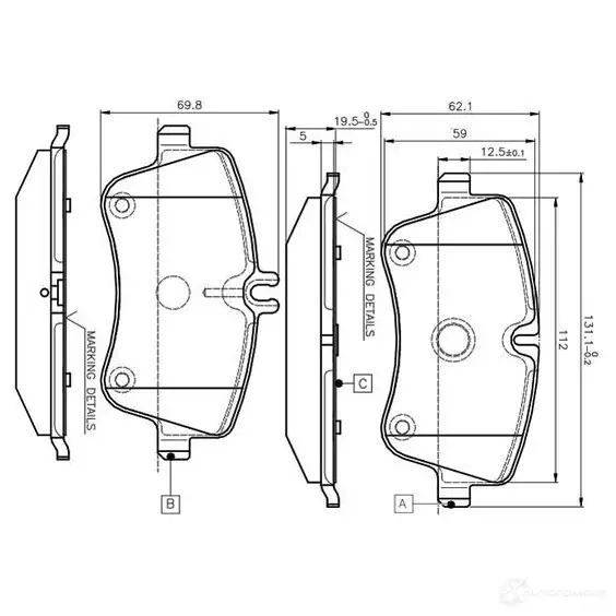 Тормозные колодки, комплект BOSCH 6014102 D 872 7747 D 872 7747 0986tb2814