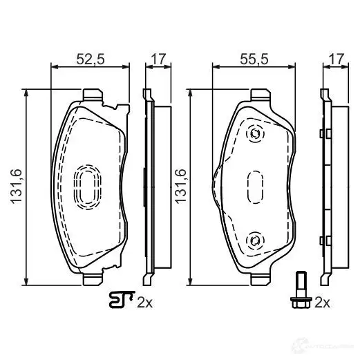 Тормозные колодки, комплект BOSCH 23225 BP281 0986495014 342595