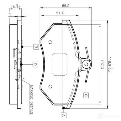 Тормозные колодки, комплект BOSCH D 696 7570 6015218 D 696 7570 0986tb2004
