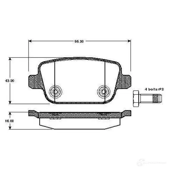 Тормозные колодки, комплект BOSCH 1QZBU D7 6016424 0986tb2984 4047024257757 изображение 0