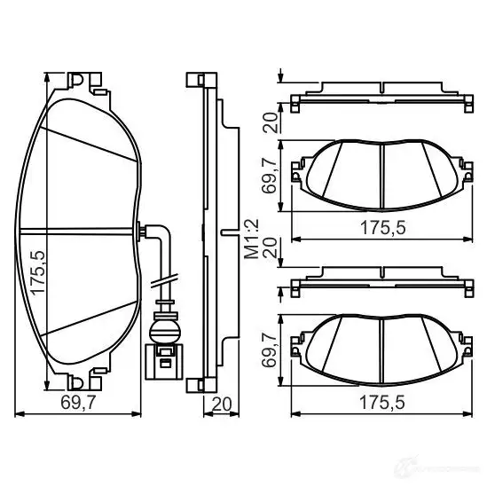 Тормозные колодки, комплект BOSCH 25217 342840 0986495350 BP1642 изображение 5