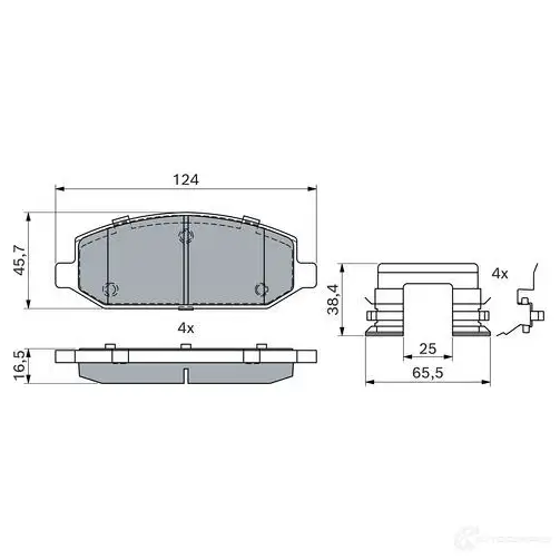 Тормозные колодки, комплект BOSCH 1437243745 0986424440 ARKES BL