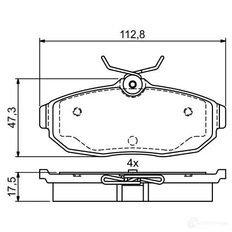 Тормозные колодки, комплект BOSCH 1437243368 62IR 9 0986495401 изображение 0