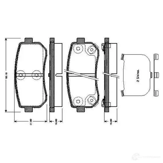 Тормозные колодки, комплект BOSCH 0986tb3044 E9 90R - 01119/1285 40JXC 6016312