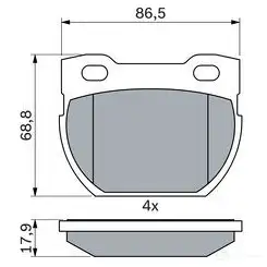 Тормозные колодки, комплект BOSCH NVT7 U9A 1437243577 0986424606