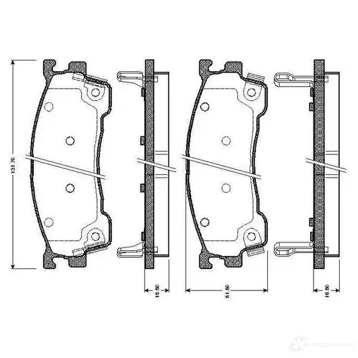 Тормозные колодки, комплект BOSCH 0986tb2226 D 583 7463 6016954 D 583 7463 изображение 0