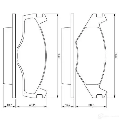 Тормозные колодки, комплект BOSCH 90R-011096/802 337965 20 887 0986468870