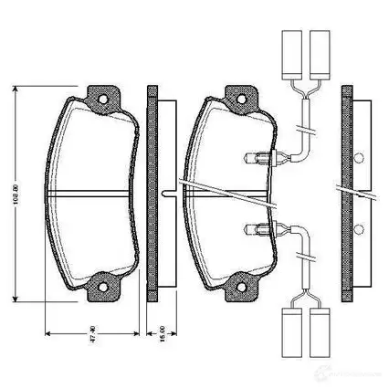 Тормозные колодки, комплект BOSCH 4047024110908 N2J 1A 0986tb2480 1207236165 изображение 0