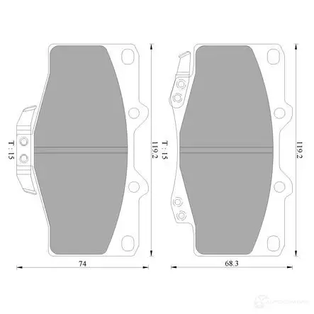 Тормозные колодки, комплект BOSCH 1193488132 7298-D43 6 BP2057 0986ab2057