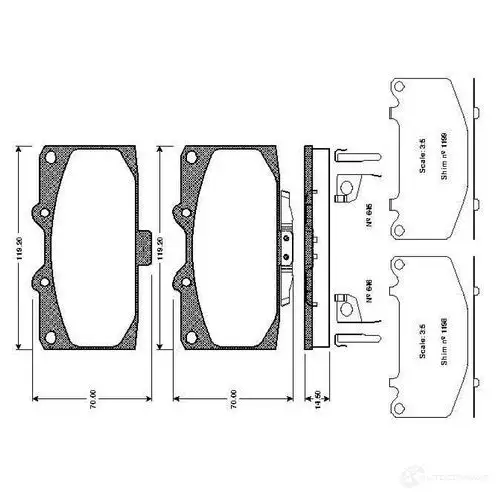 Тормозные колодки, комплект BOSCH 6016612 4047023035134 CLL 4A9V 0986tb2294