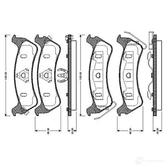 Тормозные колодки, комплект BOSCH 4047023035271 0986tb2308 6016556 PZMU Q изображение 0