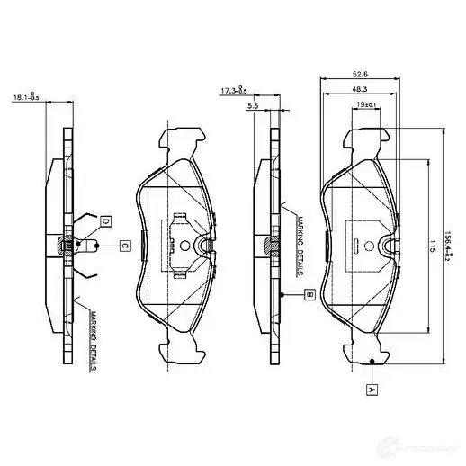 Тормозные колодки, комплект BOSCH 0986tb2016 WVA 21190 E1 90R - 01249/317 6016082 изображение 0