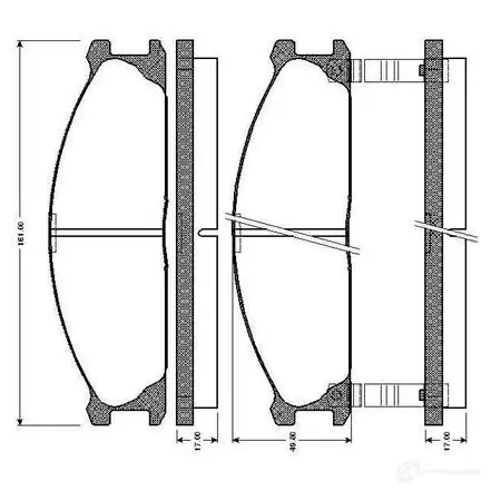 Тормозные колодки, комплект BOSCH 1193496147 D 333 7228 D 333 7228 0986tb2123 изображение 0