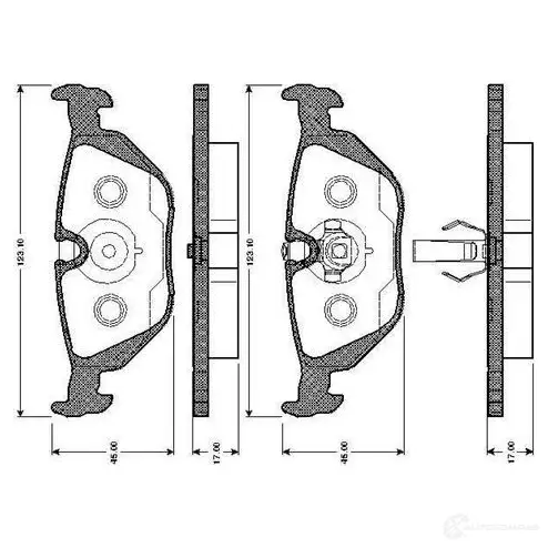 Тормозные колодки, комплект BOSCH 6014198 D 763A 7737 0986tb2595 D 763A 7737