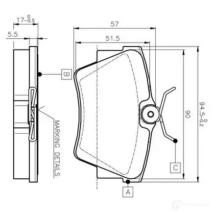 Тормозные колодки, комплект BOSCH 0986tb2290 6016204 E9 90R - 01119/1097 WVA 21882