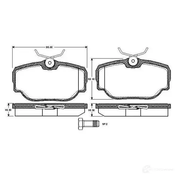 Тормозные колодки, комплект BOSCH 6014142 0986tb2275 D 493A 7601 D 493A 7601 изображение 0