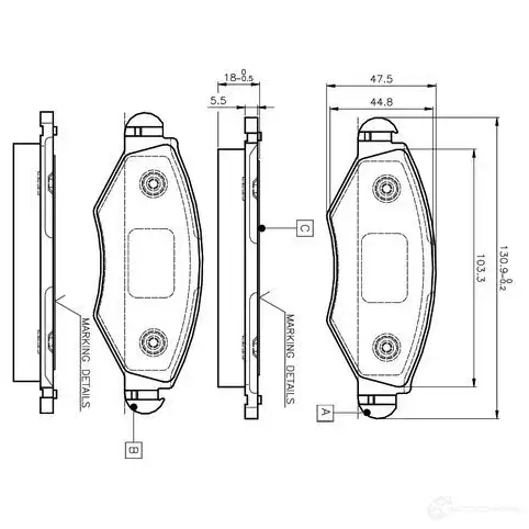 Тормозные колодки, комплект BOSCH D1143 8254 0986tb2316 D1143 8254 6016922