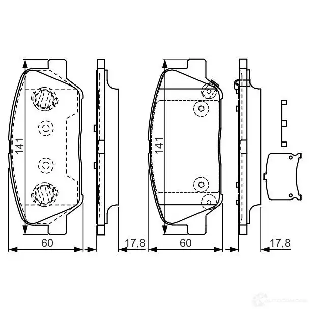 Тормозные колодки, комплект BOSCH E9 90R - 01108/2787 0986tb3198 24915 1193496997